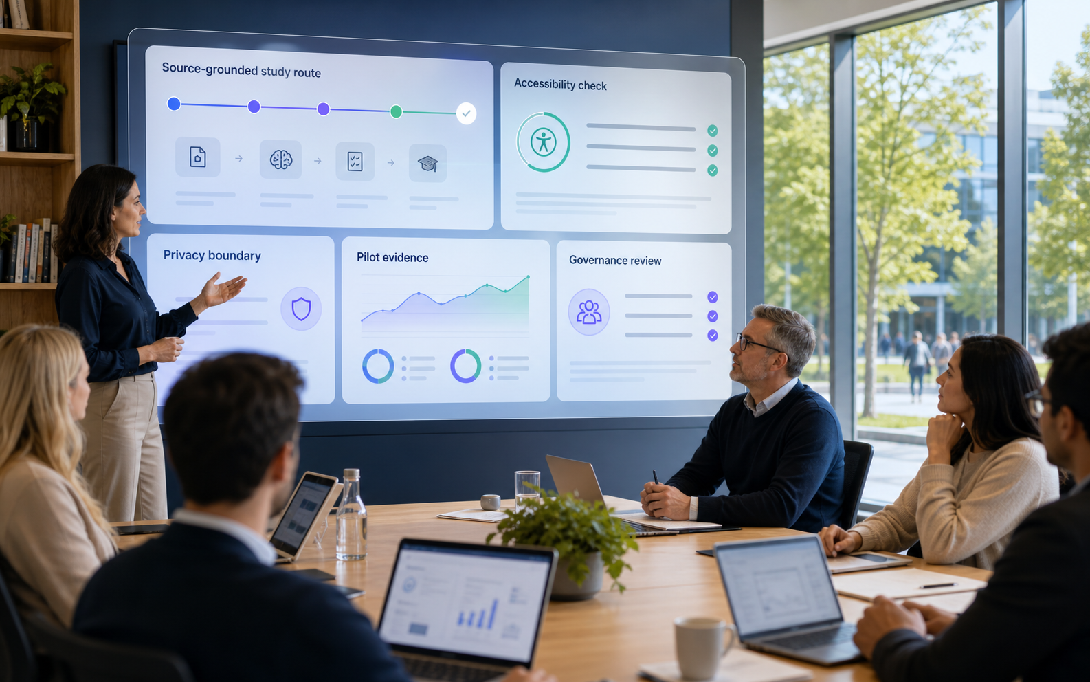 University readiness review with assurance dashboard overlay